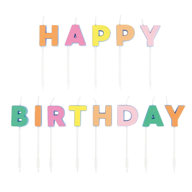 Unique Candles, Happy Birthday Letters & Decals