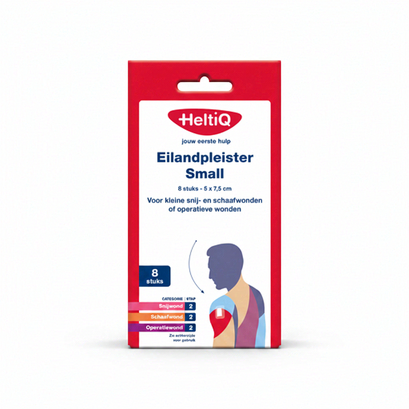 HeltiQ Eilandpleister Small 7,5 x 5 cm 1 karton 8 st.