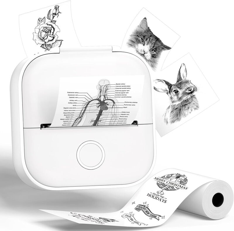Phomemo T02-WH draagbare miniprinter voor studie-notitieblaadjes en stickers - 1 stuk