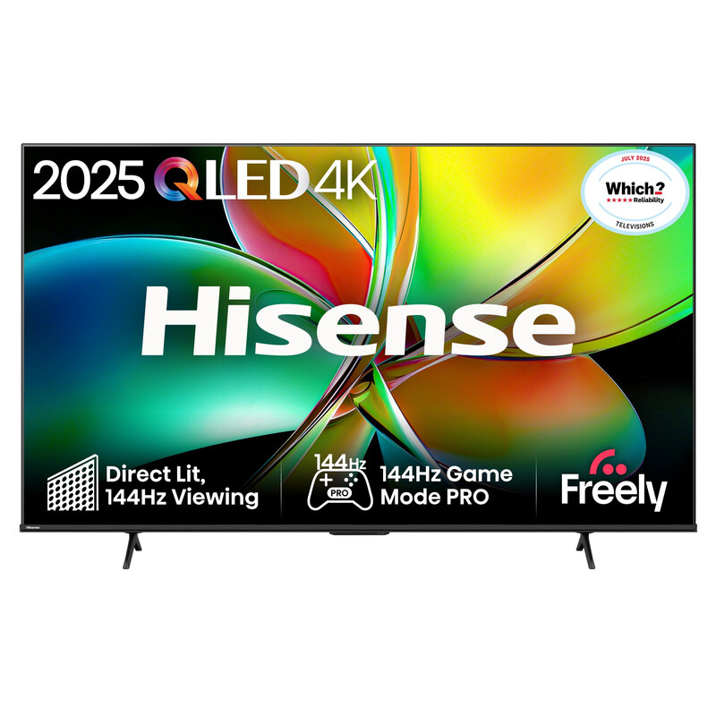 Hisense 65" E78QTUK PRO 144Hz QLED Smart AI TV with Freely