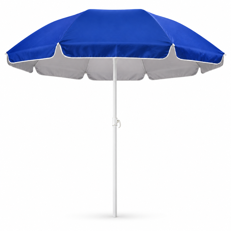 Sonnenschirm Outdoor für Strand mit 180 cm Spannweite, silberbeschichtete Schirmhaube, tragbar, Farbe zufällig