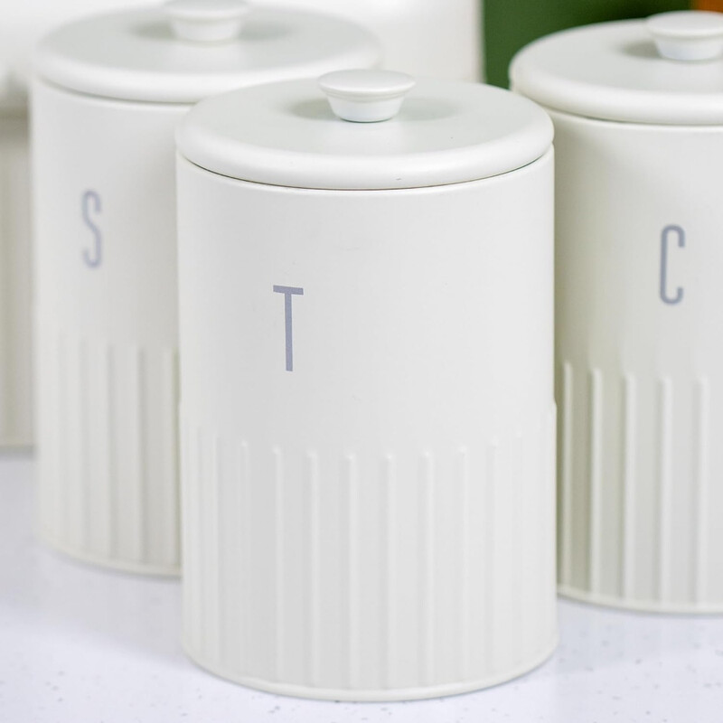 Blackmoor Ivory Embossed Tea Canister
