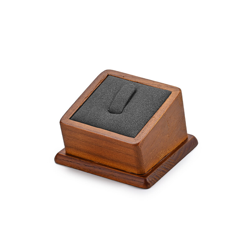 Oirlv ringhouder van massief hout, vierkante standaard voor één ring, displaystandaard voor sieraden, presentatie-eigenaar voor oorbellen en armbanden, sieradenhouder