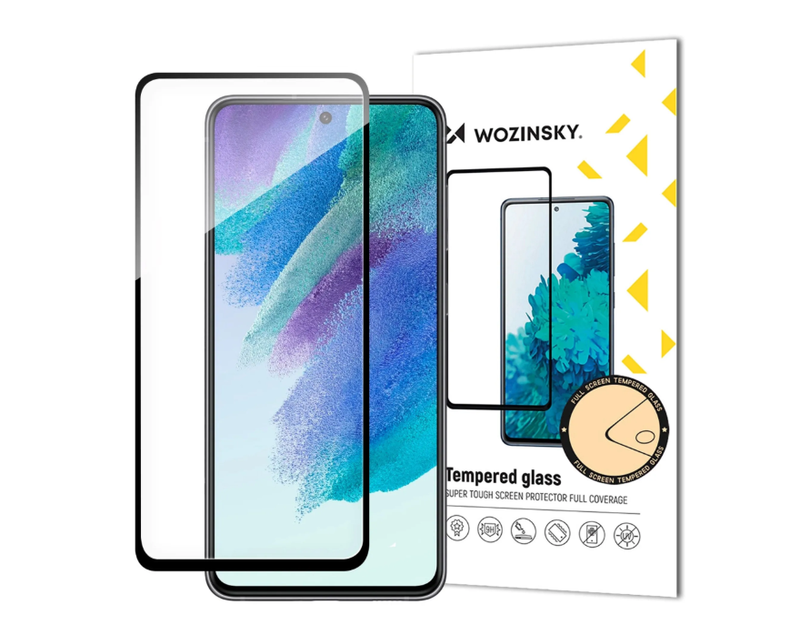 Wozinsky Robustes Vollklebe-Temperglas (Vollbild mit Rahmen) für Samsung Galaxy S23 FE – Schwarz