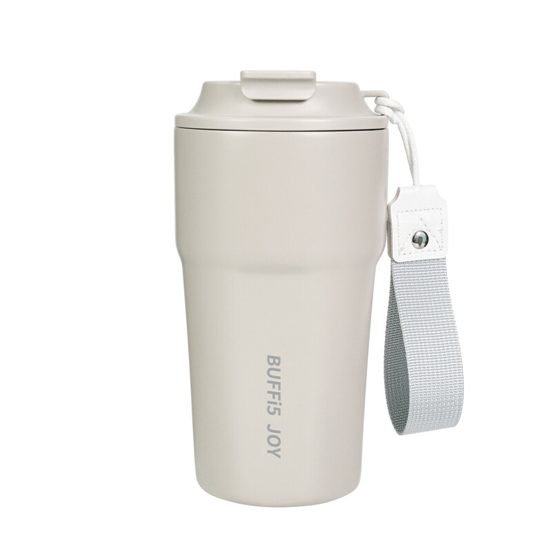 BUFFi5 JOY 316 Reise-Kaffeebecher aus Edelstahl, 480 ml, cremeweiß