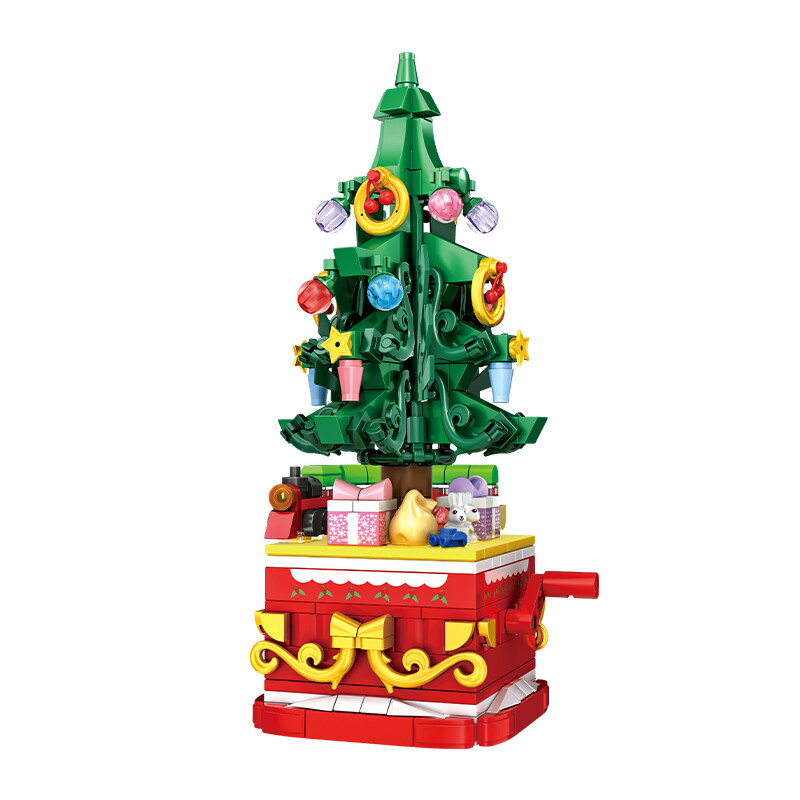 Woma Kerstboom bouwstenenset, 366 stuks handkraan kerstboom bouwstenen speelgoed, DIY montage bouwset, kerstdecoratie cadeau voor kinderen vanaf 6 jaar jongens meisjes
