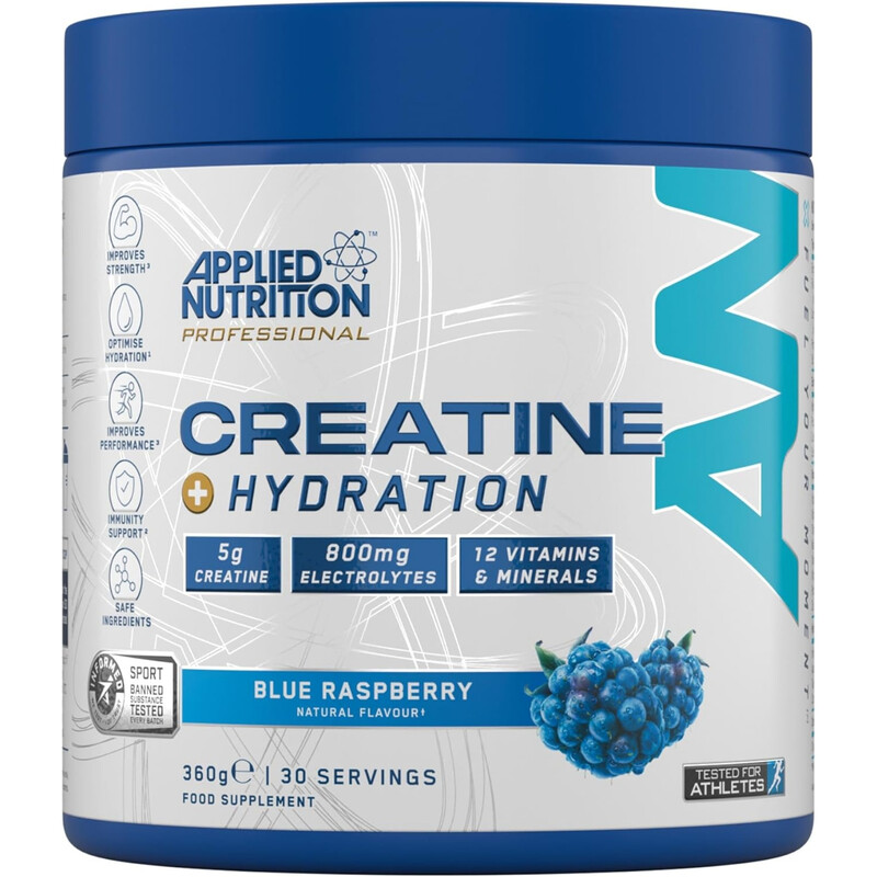 Applied Nutrition Powder Blue Creatine + Electrolytes Hydration Raspberry Flavour - 360G