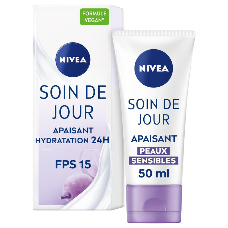 NIVEA Essentiels Soin Jour 24H Hydratant FPS15 Peaux Normales à Mixtes 50 ml