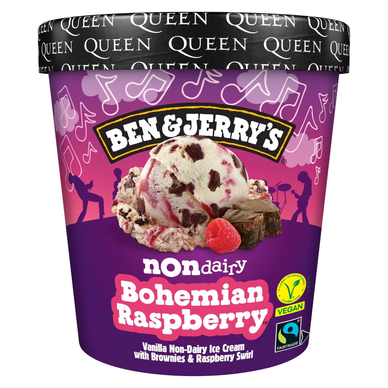 Ben & Jerrys Non-Dairy Vegan Bohemian Raspberry Ice Cream Tub 465ml