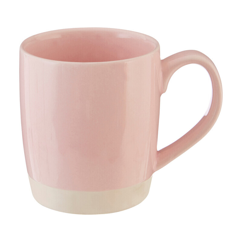 Glazed Finish Mug Pink & White 372ml
