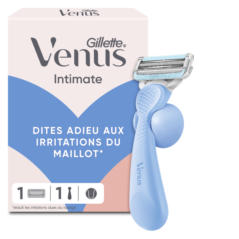 Gillette venus intimate pour le maillot rasoir 1 manche + 1 recharges de lames de rasoir
