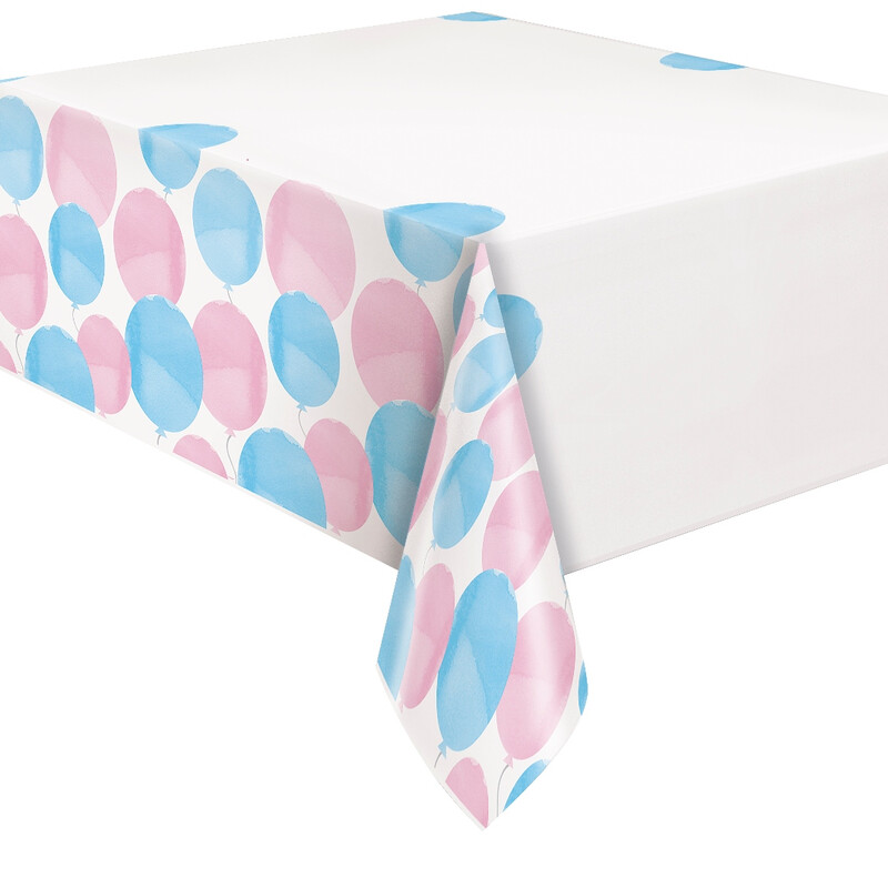 Unique Plastic Table Cover, Gender Reveal, 1.37 x 2.13m