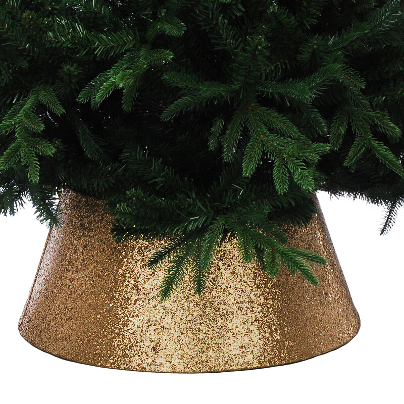 Festive Gold Metal Christmas Tree Skirt, 56 x 25cm