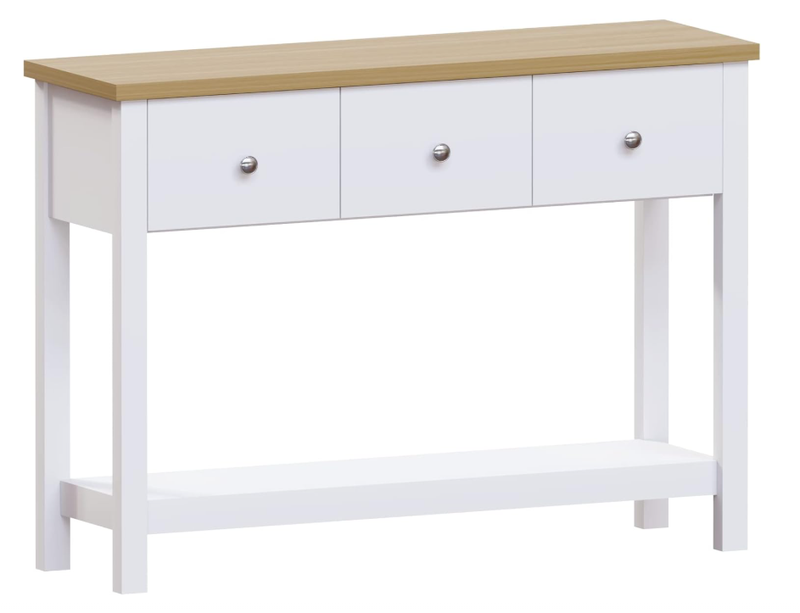 Console Table Arlington 3 Drawers White/Oak Effect