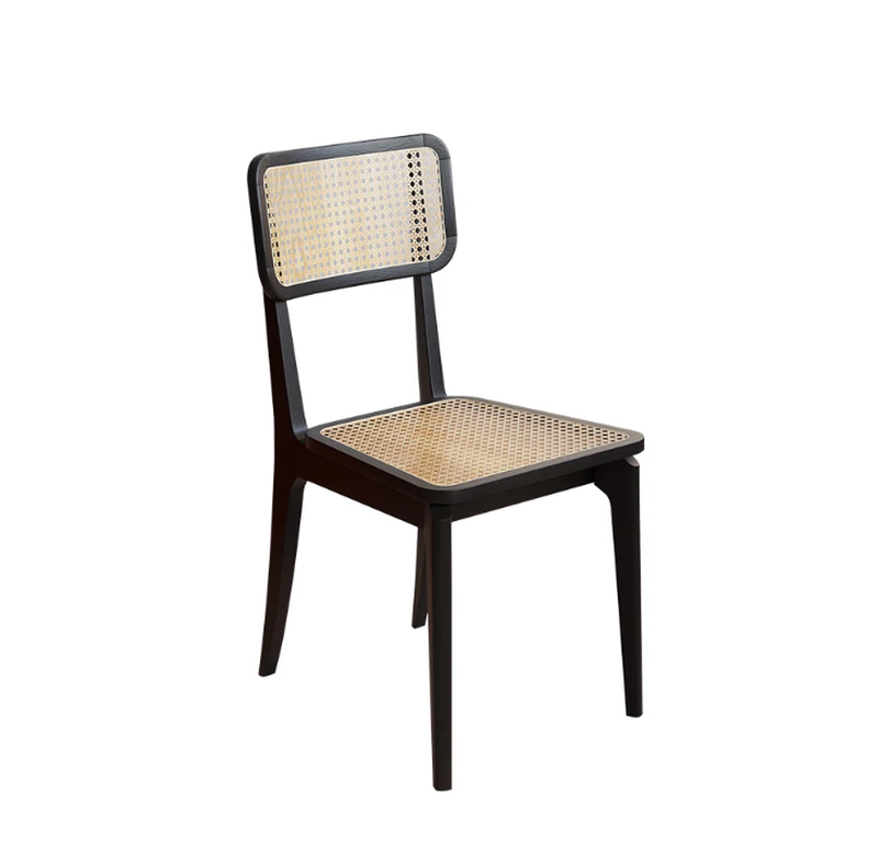 Homary Modern Black Dining Chair Rattan Ash Dining Chair