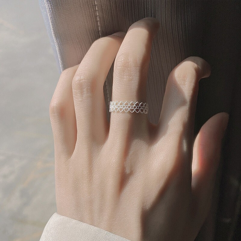 Verbex S925 Silver Ring Ring Open Ring Adjustable Ring Stylish All Seasons