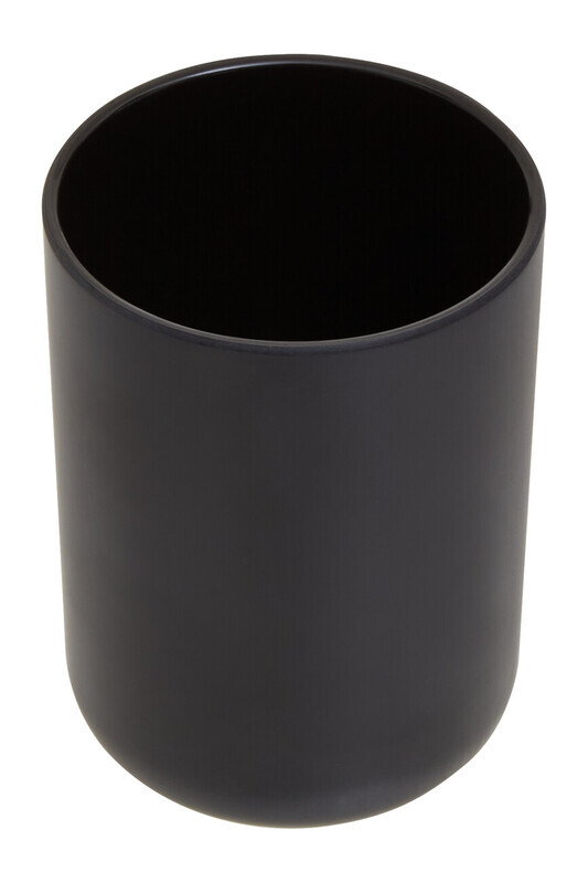 Maison By Premier Black Designer Tumbler With Trim, Minimal Bamboo Fibre Water Tumbler, Compact Decor Tumbler For Razors