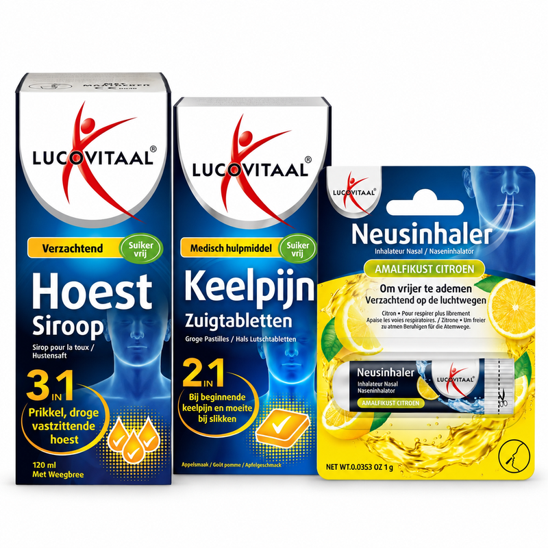 Lucovitaal Coffret de soins pour la toux, la gorge et le nez – Lot de 3 pièces