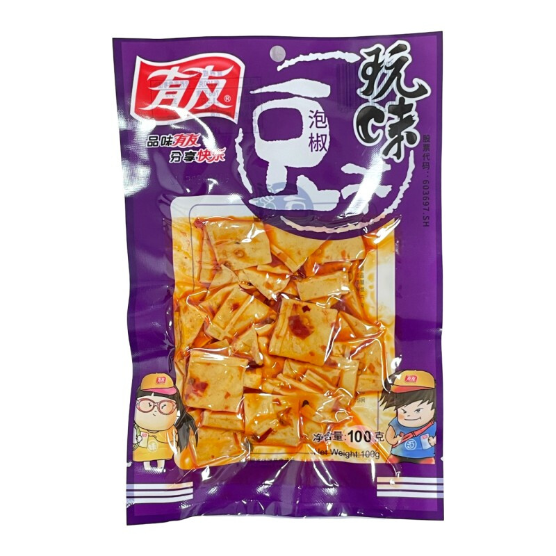 Youyou gedroogde tofu met ingelegde pepersmaak 100 g