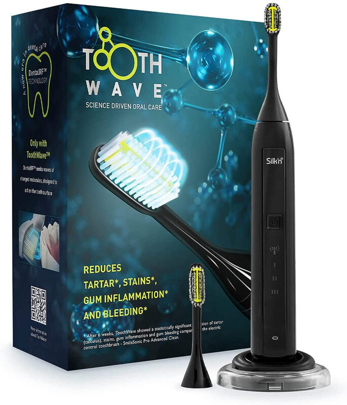 ToothWave TW1PE3001 Elektrische Zahnbürste - DentalRF-Technologie - 48.000 Bewegungen/Min - 3 Geschwindigkeitsstufen - 2 Wochen Akkulaufzeit - Inklusive Munddusche