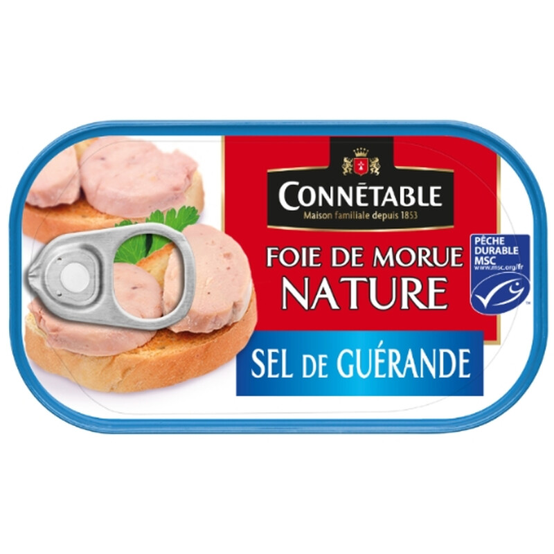 Connétable foie de morue nature au sel de guérande