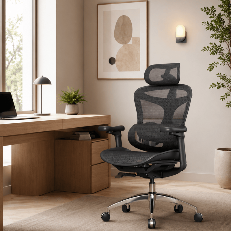 SIHOO Doro C300 Ergonomische Bureaustoel + Bewegingssensor Nachtlampje (Warm Wit 2800-3200 K) – Kantoorcomfort Bundel