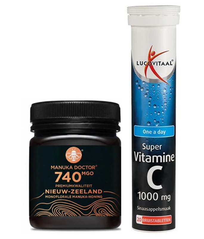 Manuka honing MGO 740 (250 g) x vitamine C (20 tabletten)