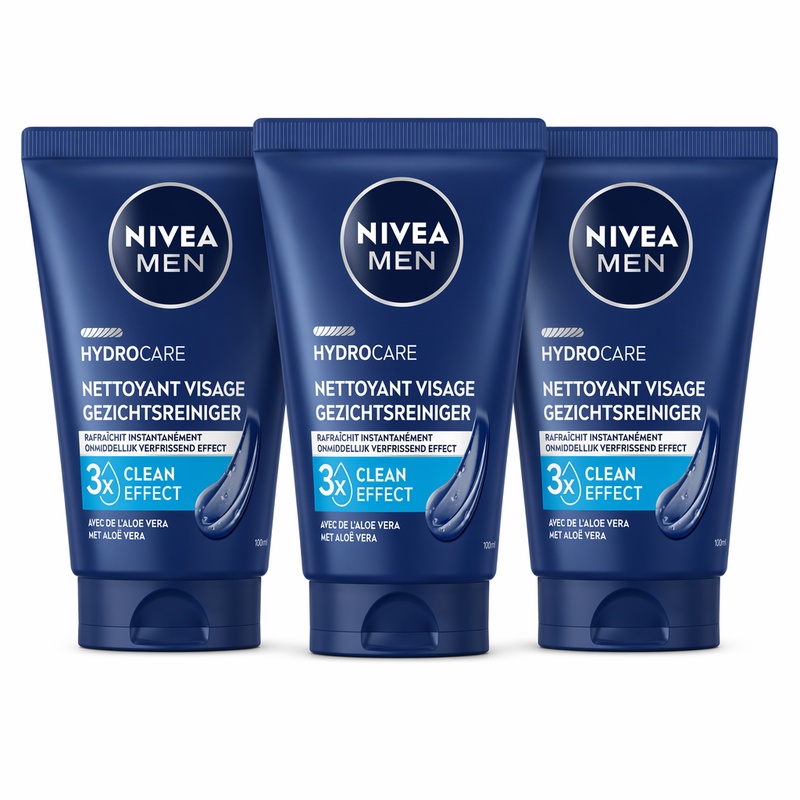 NIVEA MEN Protect & Care Reinigingsgel Gezicht - Gezichtsreiniging - Gezichtsreinigingsmiddel - Gezichtsreiniger - 100 ml (3-Pack)