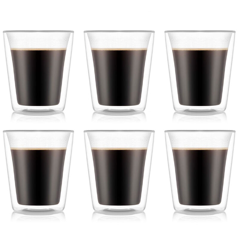 CANTEEN - Set of 6 Glasses 0.2L - Double Wall - Medium