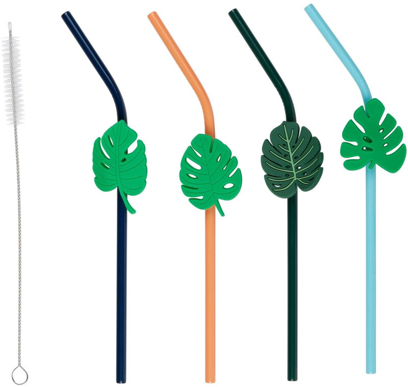 Alpina drinkrietjes set – 5 stuks met borstel