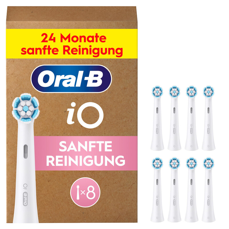 Oral-B Io Gentle Clean – Originale Ersatzbürstenköpfe Für Elektrische Io Zahnbürsten – Bürstenköpfe, Zahnbürstenkopf, Ersatzbürstenköpfe Für Empfindliches Zahnfleisch – Weiß, 8Er-Pack