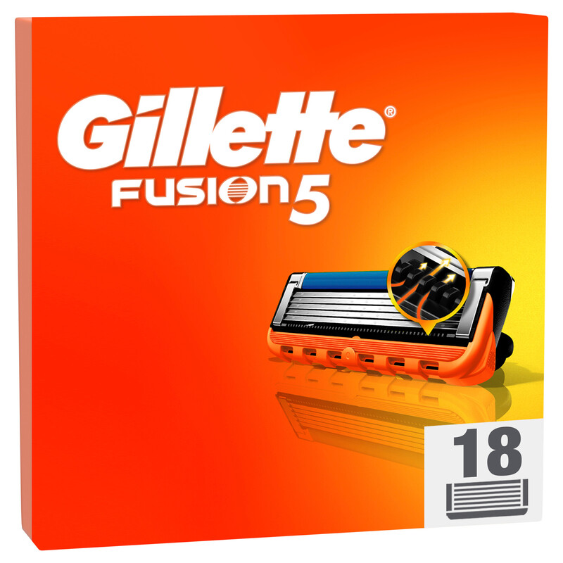 Gillette Fusion5 18 Ersatzklingen, mit größerem Gleitstreifen für ein sanftes Gleiten und 5 Klingen für eine unglaublich gründliche und …