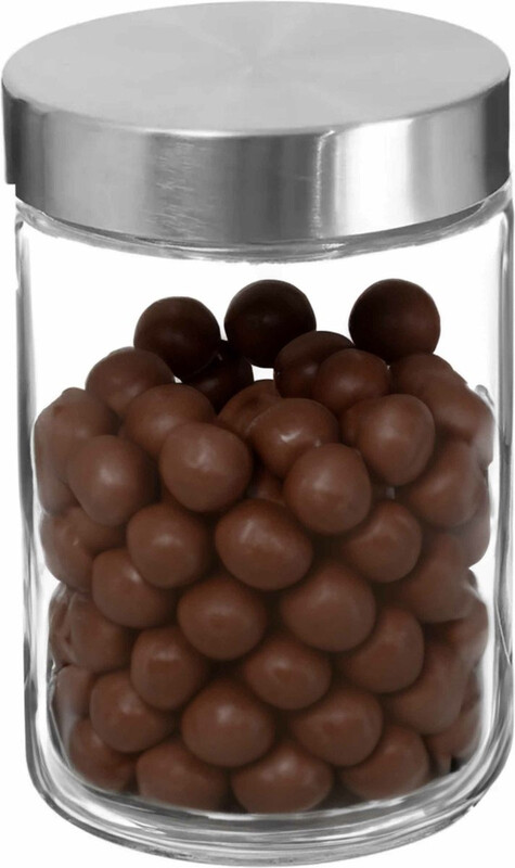 5five Pot en verre transparent avec couvercle en acier inoxydable - 1,2L