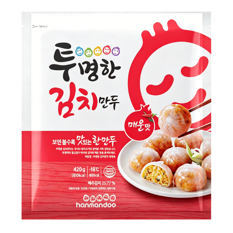 Hanmandoo Gourmet Kimchi Dumpling With Skinny Dough 420g