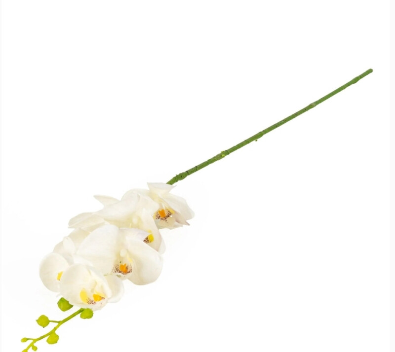 Candlelight White Artificial Orchid Flower Stem 86Cm