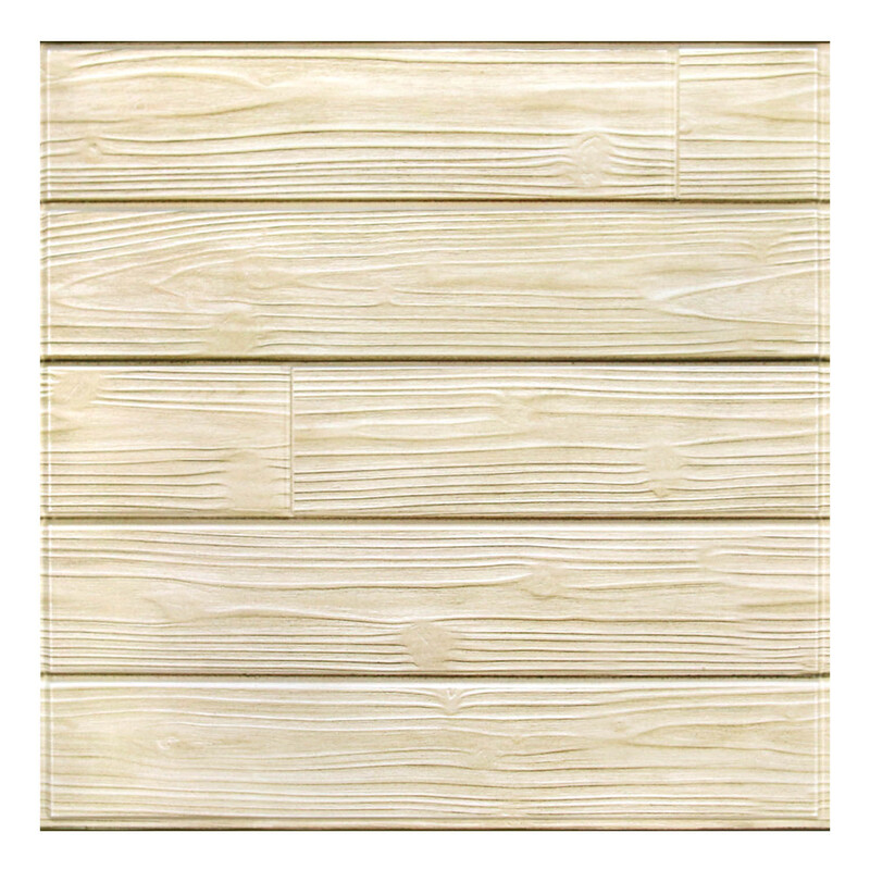 Commomy Faux Retro Beige Holzmaserung 3D Wandpaneele, PVC Selbstklebende Wandstickers, 30 x 30 cm, 10 Stück, Wasserdicht & DIY-Freundlich, Strukturierte Dekorative Wandabdeckung für Schlafzimmer, Wohnzimmer, Akzentwand & Mietwohnung