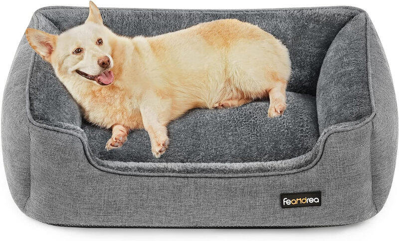 100% Polyester Pet Bed, Dog Bed, Dog Sofa Bed, 90x75x25cm, Light Grey