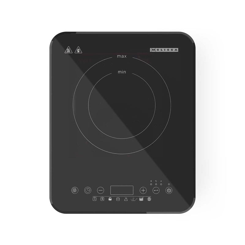 MELISSA Inductiekookplaat | 2000 W | 10 vermogensstanden | 8 voorinstellingen | timerfunctie | boostfunctie | LCD-display | oververhittingsbeveiliging | kinderslot | zwart