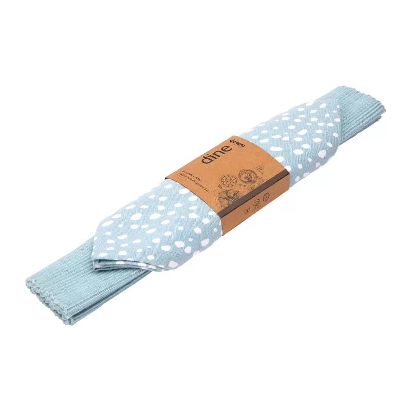 Dexam Placemat- en Servetten Set Sintra Gestipt 100% Katoen Eendenei