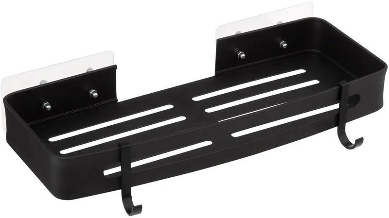 5five Douche rek - Zwart aluminium, 32 x 13 x 6 cm