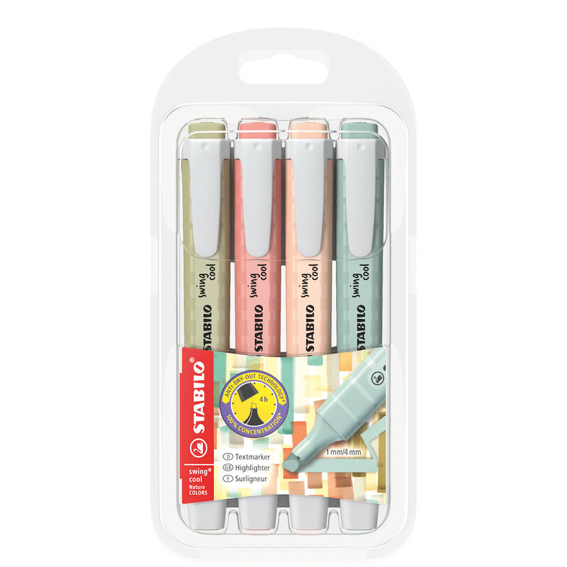 Swing Cool NatureCOLORS - Highlighter - Pack of 4 - Assorted Colours
