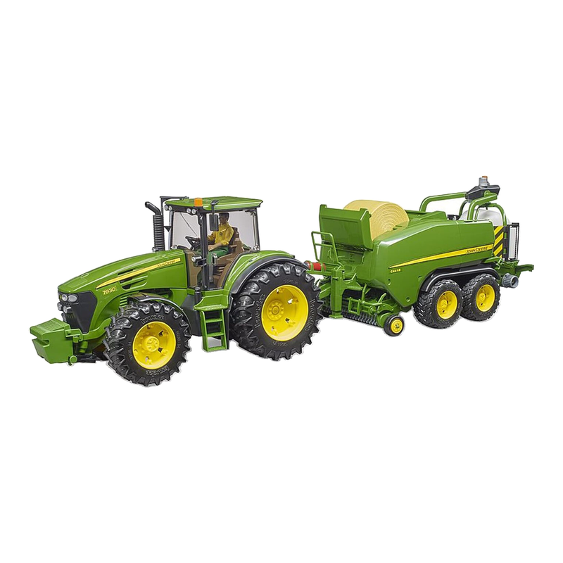 Bruder 02032 - John Deere C441R Rundballenfolie-Kombination | Maßstab 1:16 Bauernhof, Landwirtschaft, Traktor, Anhänger, Erntemaschine, Kombiharvester-Zubehör