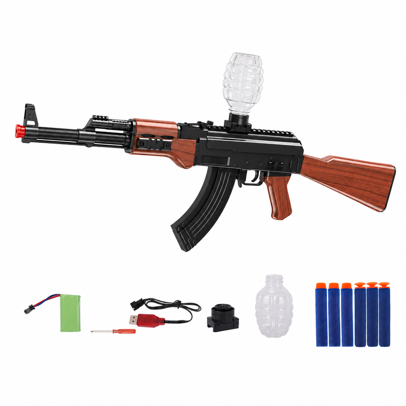 Spielzeug-Pistolen-Set für Kinder, 7-teiliges 4-in-1 Soft-Bullet-Blaster mit wiederaufladbarem Akku und USB-Ladekabel, Schaumstoff-Dart- und Wasserperlen-Blaster-Spielzeug mit Zubehör für Jungen und Mädchen, Outdoor-Schießspiel-Geschenk
