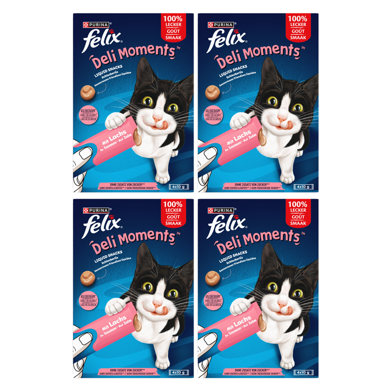 Felix Deli Moments Saumon Nourriture humide pour chats 4 x 10 g * 4