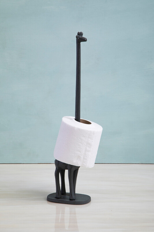 Grey Giraffe Toilet Roll Holder