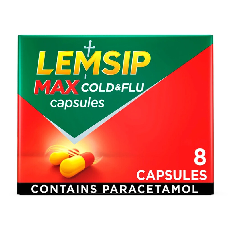 Max Cold and Flu Relief Capsules - 8 Capsules