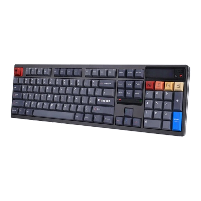 Ticktype DP104 Benutzerdefinierte Tri-Mode kabellose mechanische Tastatur, Vollständig aus Aluminium, Full-Size 108 Tasten, Hot-Swappable Layout, Blattfederhalterung, Anpassbarer Pixel-Bildschirm, Leises & reibungsloses Tippen, US-Layout, 8000 mAh, RGB -