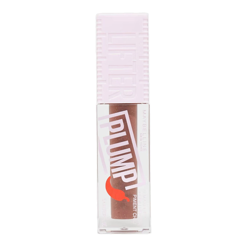Maybelline New York Lifter Plump Lip Gloss XL mit langanhaltendem Volumen, beheizter Formel mit Hyaluronsäure und Chili-Extrakt, vegane Formel und Applikator, Farbton 007 Cocoa Zing