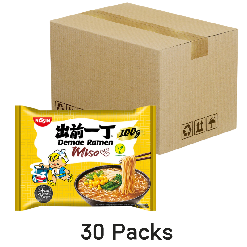 Nissin Instant Demae Ramen Noodle Miso, 30X100g