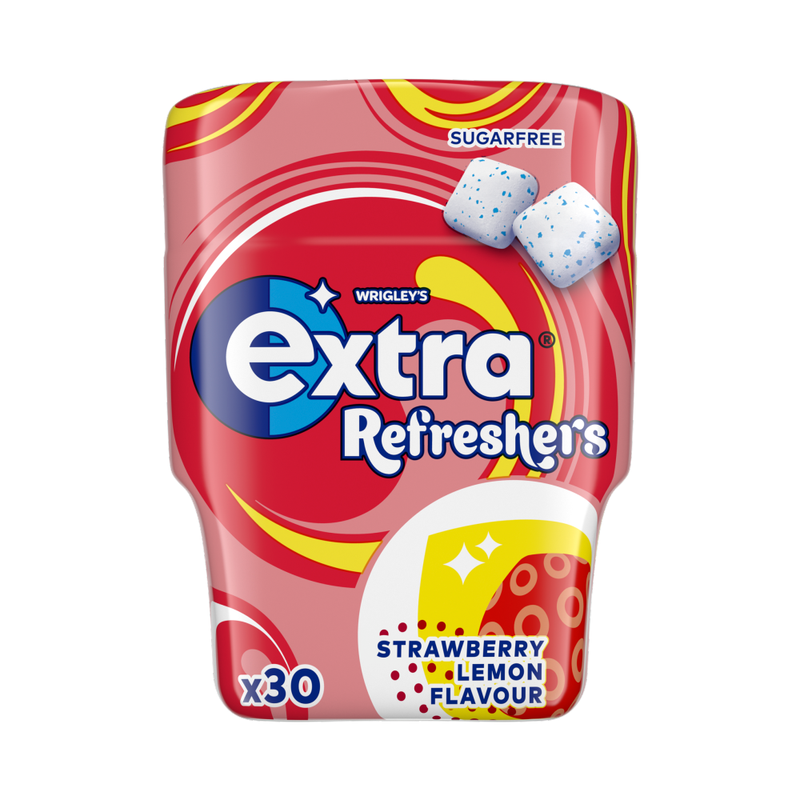 Wrigleys Refreshers Strawberry Lemon Sugar Free Chewing Gum X30 Pieces - Image 3